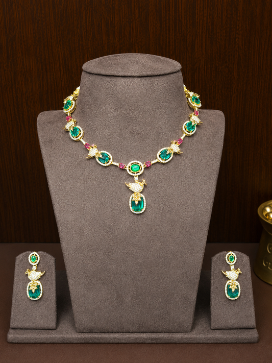 Shukarangi – Multicolour Heritage Parrot Necklace Set.