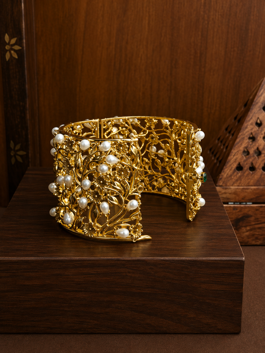 Mouktika Pearl Fringe Statement Cuff