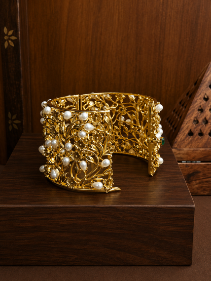 Mouktika Pearl Fringe Statement Cuff