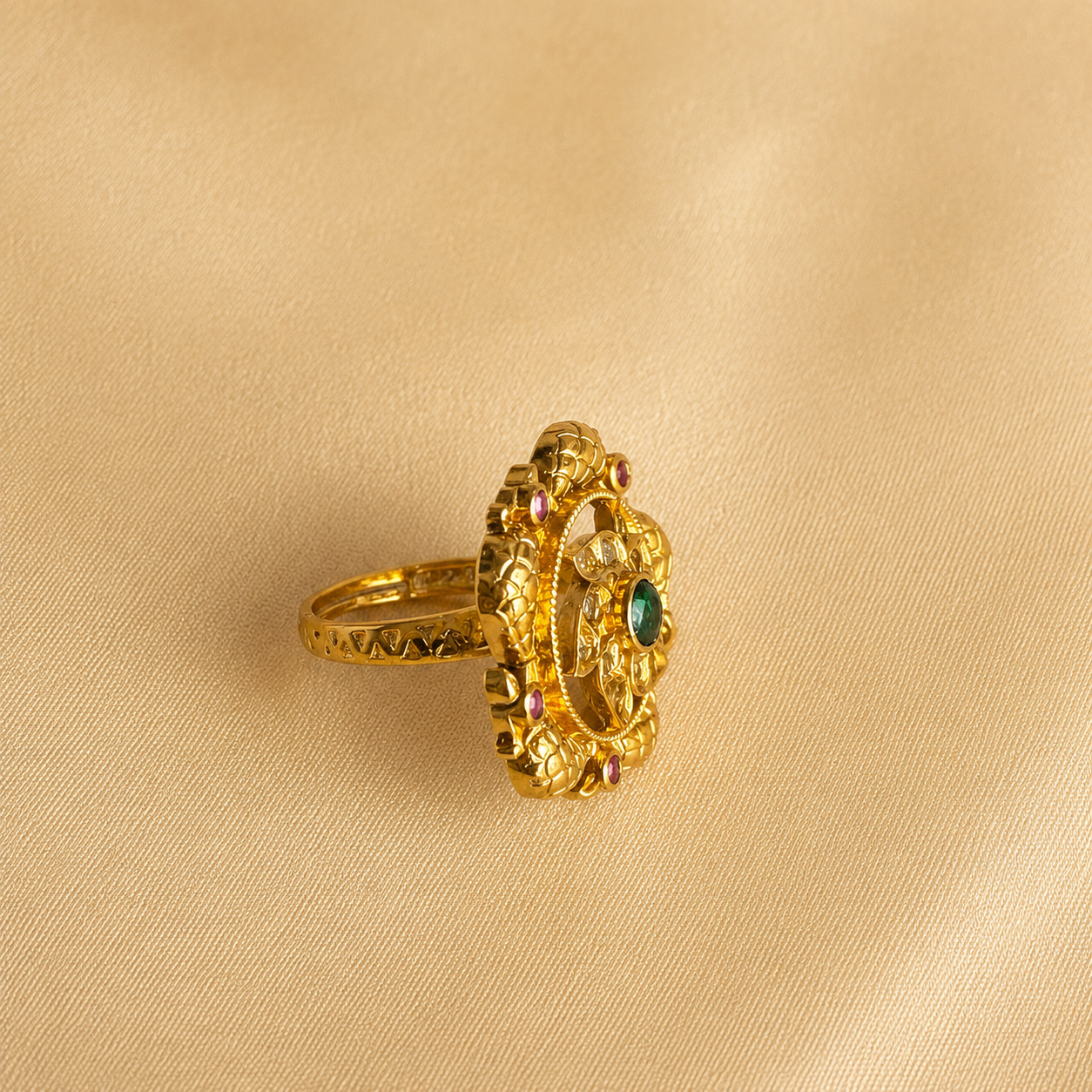 Pushpa Pakshi – Jadau Kundan Statement Ring.