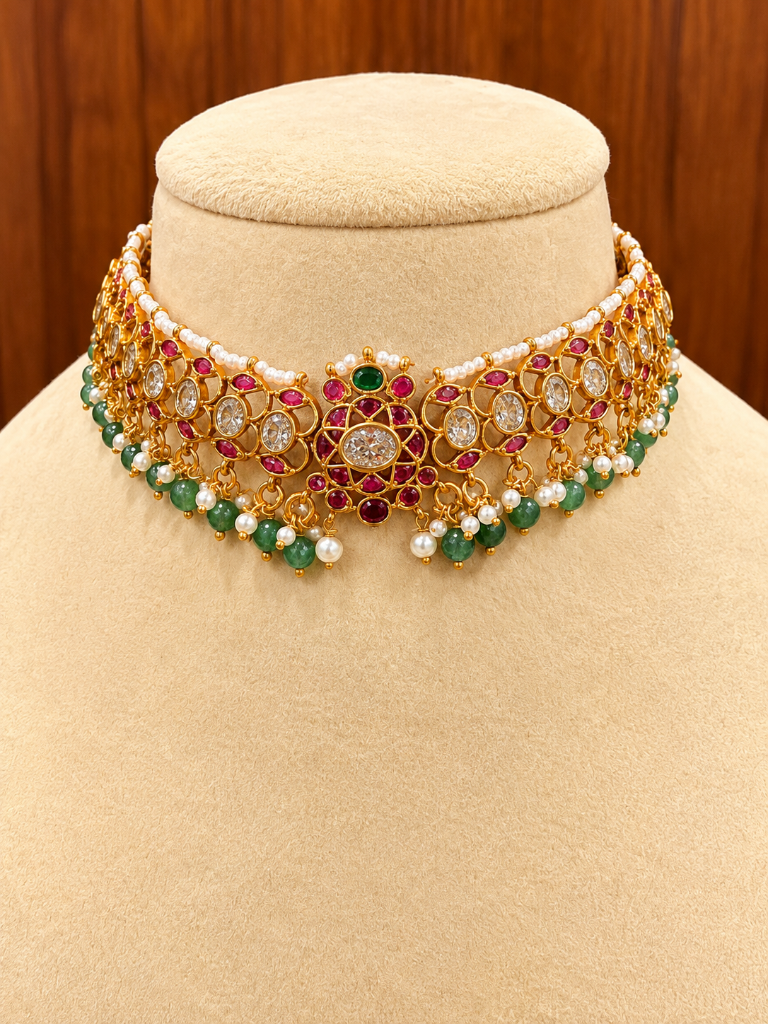 Tarangini Trimaya – Premium Kemp & Kundan Three-Way Convertible Choker