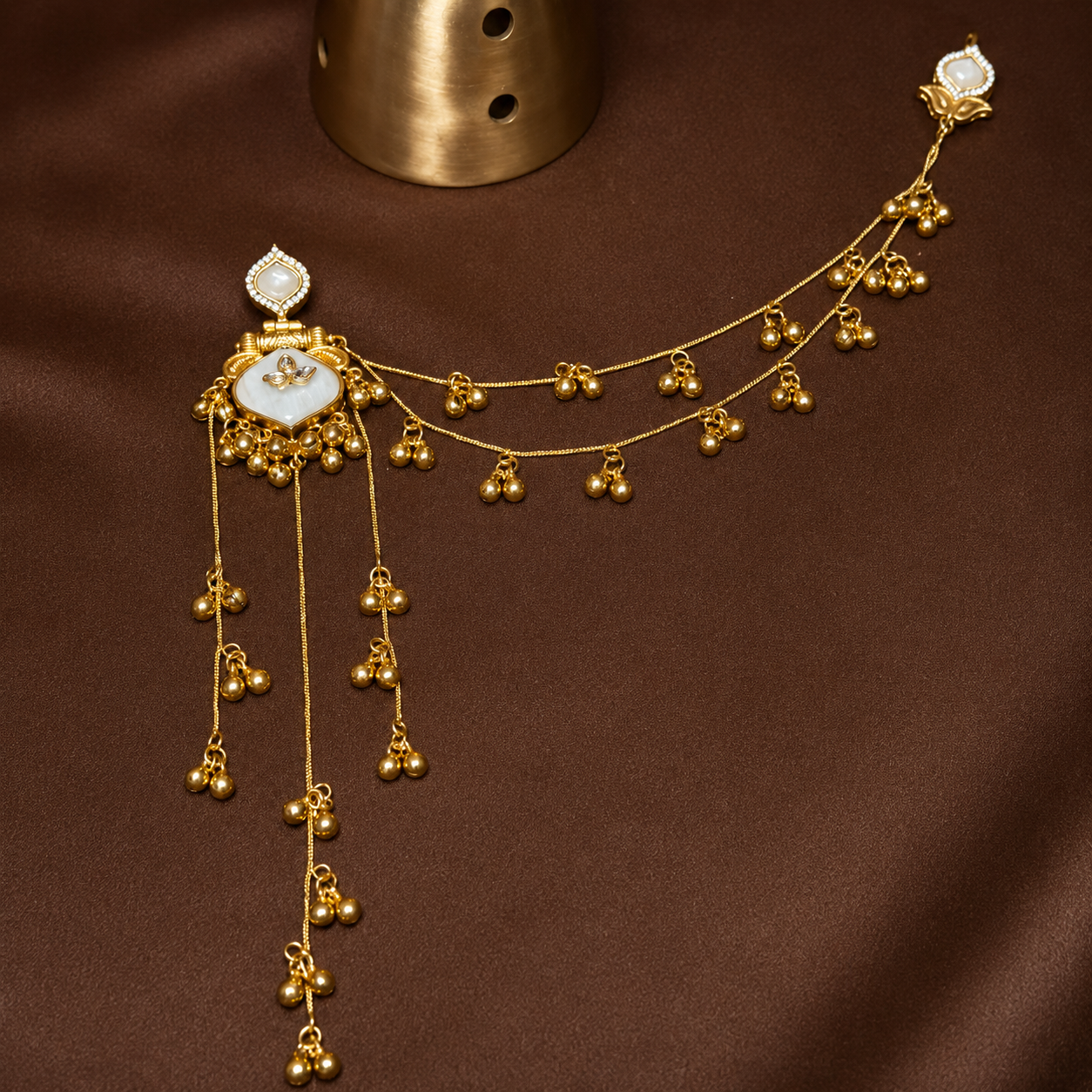 Mrunal Kashmiri Earrings with Ear Chain