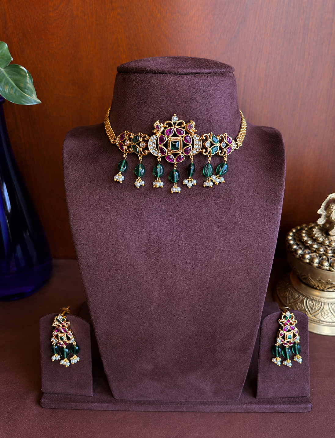 Pushpa Pakshi Kanthi - Jadau Minimalist Choker Set
