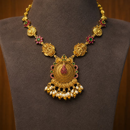 Shri Mayuri – Antique Temple Necklace Set.