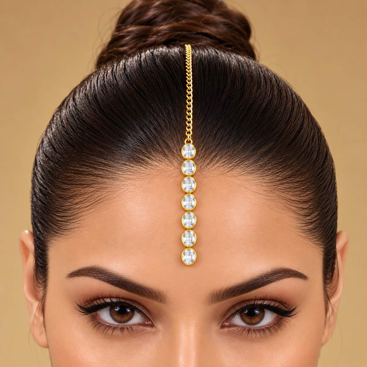 Taarika - Seven-Stone Real Moissanite Maang Tikka