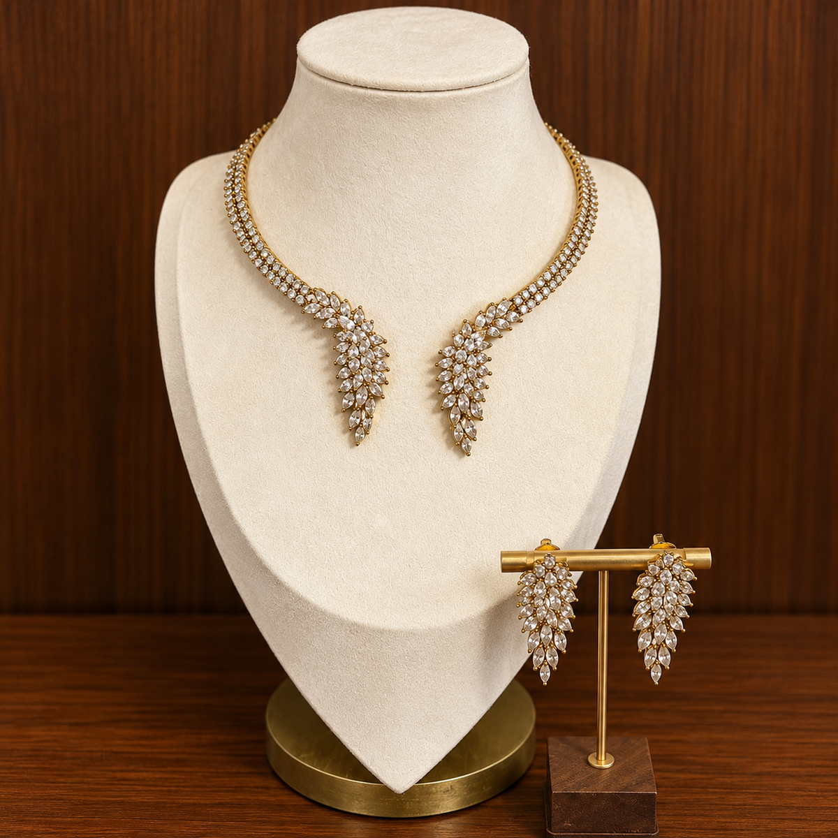 Ellara – Marquise Cascade Necklet with Earring Set