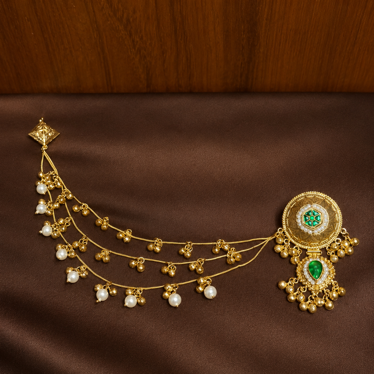Gulnaar – Kashmiri Earrings with Ear Chain