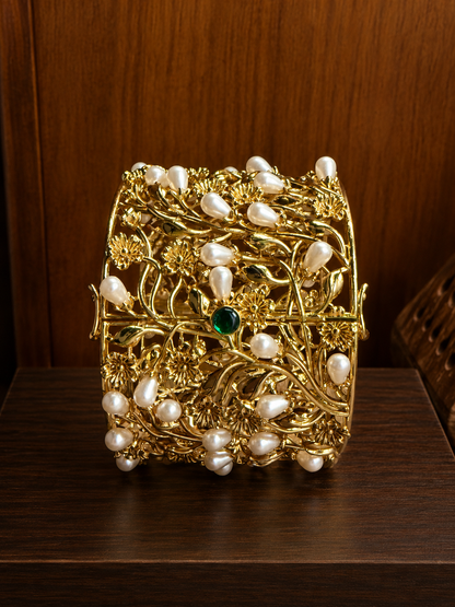 Mouktika Pearl Fringe Statement Cuff