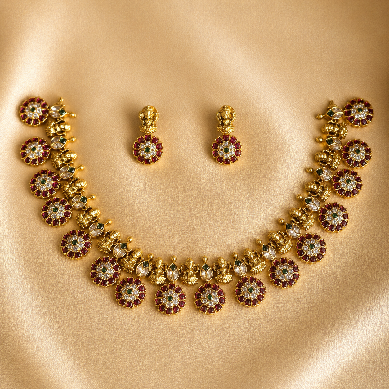 Mahalakshmi Bottu Sara – Original Jadau Kundan Necklace Set.