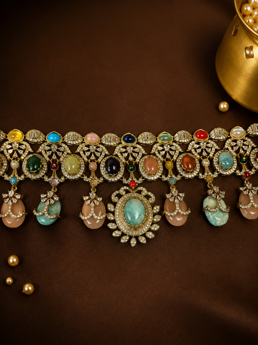 Rangika – Multicolour Heritage Choker Set.