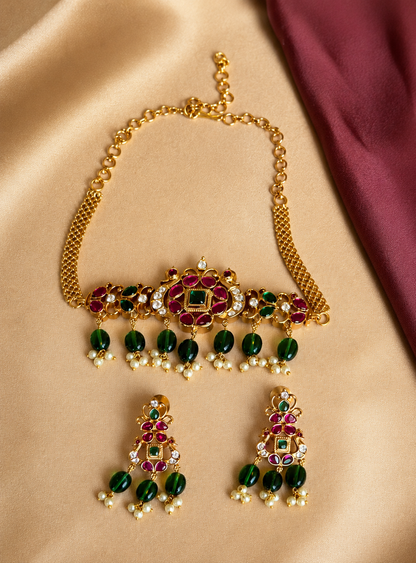 Pushpa Pakshi Kanthi - Jadau Minimalist Choker Set