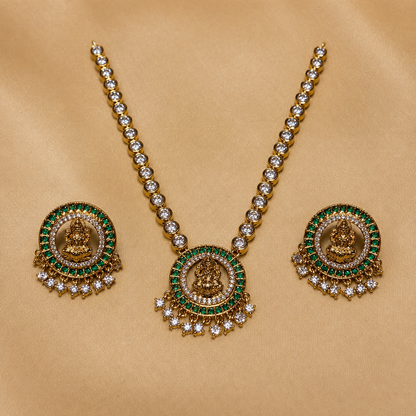 Shrimayi - Zircon Lakshmi Necklace Set.