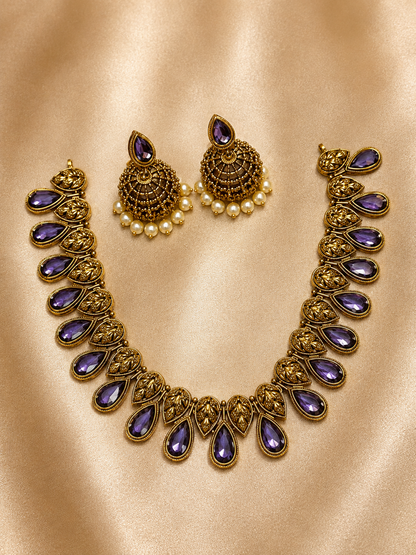 Amethy Teardrop Necklace Set
