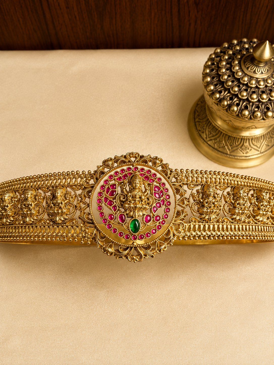 Annalakshmi - Jadau Kundan Reversible Kamarbandh/Waist Belt