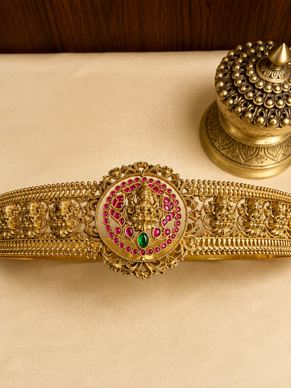 Annalakshmi - Jadau Kundan Reversible Kamarbandh/Waist Belt