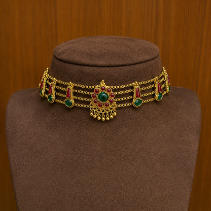 Rathna Kanti - Temple Kemp Choker Set.
