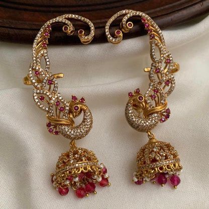 Mayuri Karnika – Ruby Zircon Ear Cuff Jhumka