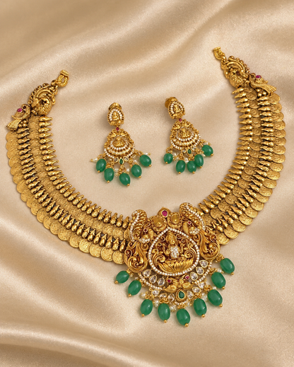 Dvishri Kashika – Statement Convertible Two-Layer Coin Necklace Set