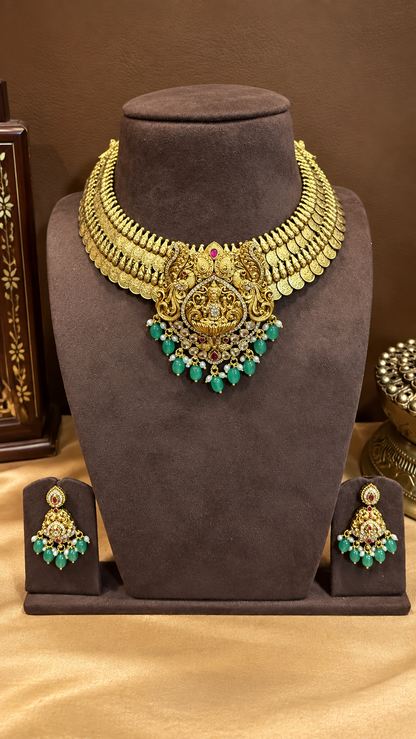 Dvishri Kashika – Statement Convertible Two-Layer Coin Necklace Set