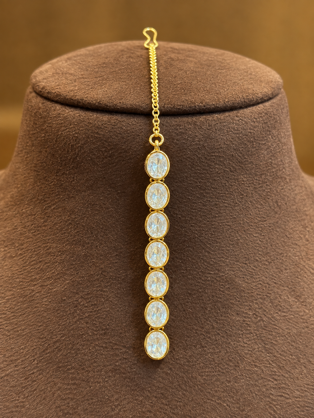 Taarika - Seven-Stone Real Moissanite Maang Tikka