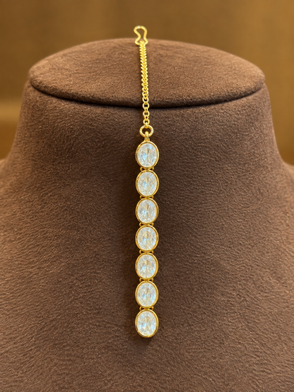 Taarika - Seven-Stone Real Moissanite Maang Tikka