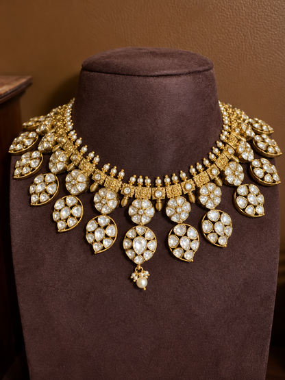 Maha Lavanya – Moissanite Mango Motif Necklace Set
