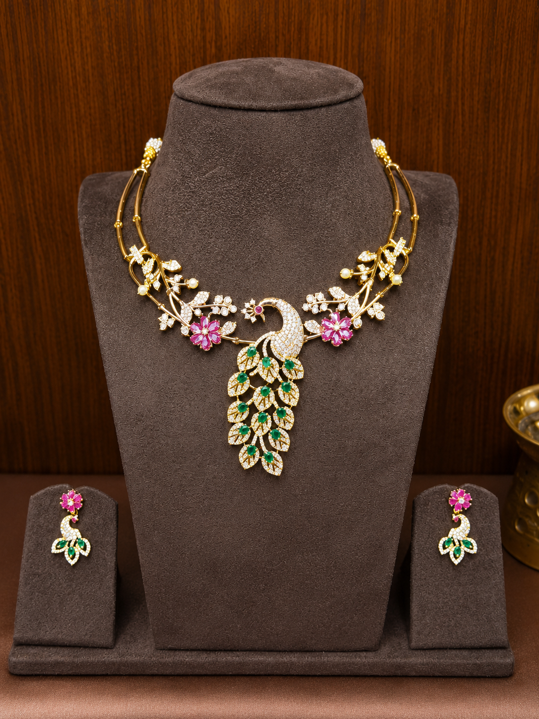 Blooming Mayura Heritage Necklace Set.