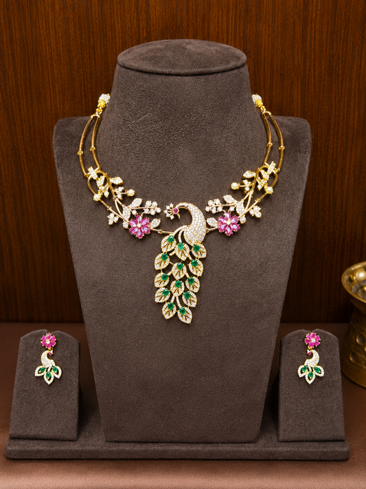 Blooming Mayura Heritage Necklace Set.