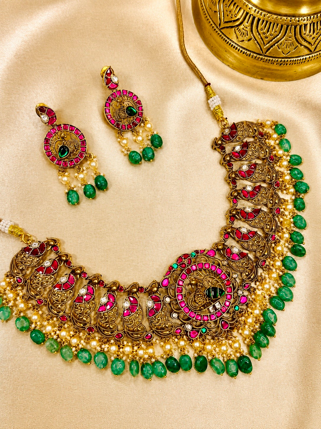 Mayura Vaibhava – Original Jadau Kundan Peacock Necklace Set