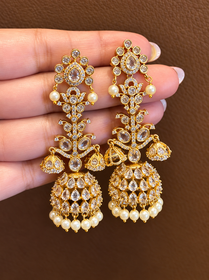 Vallari Moissanite Jhumka Earrings