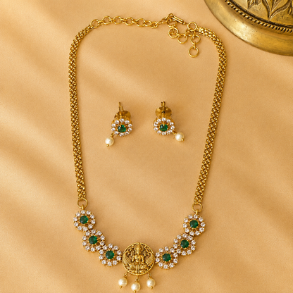 Harita Lakshmi Kanti – Emerald Temple Choker Set.