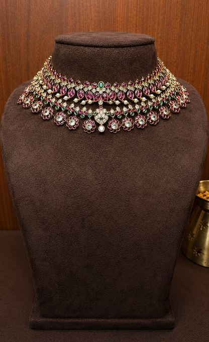Mrunalini Dwimala – Convertible Original Jadau Kundan Two-Layer Necklace & Earring Set.