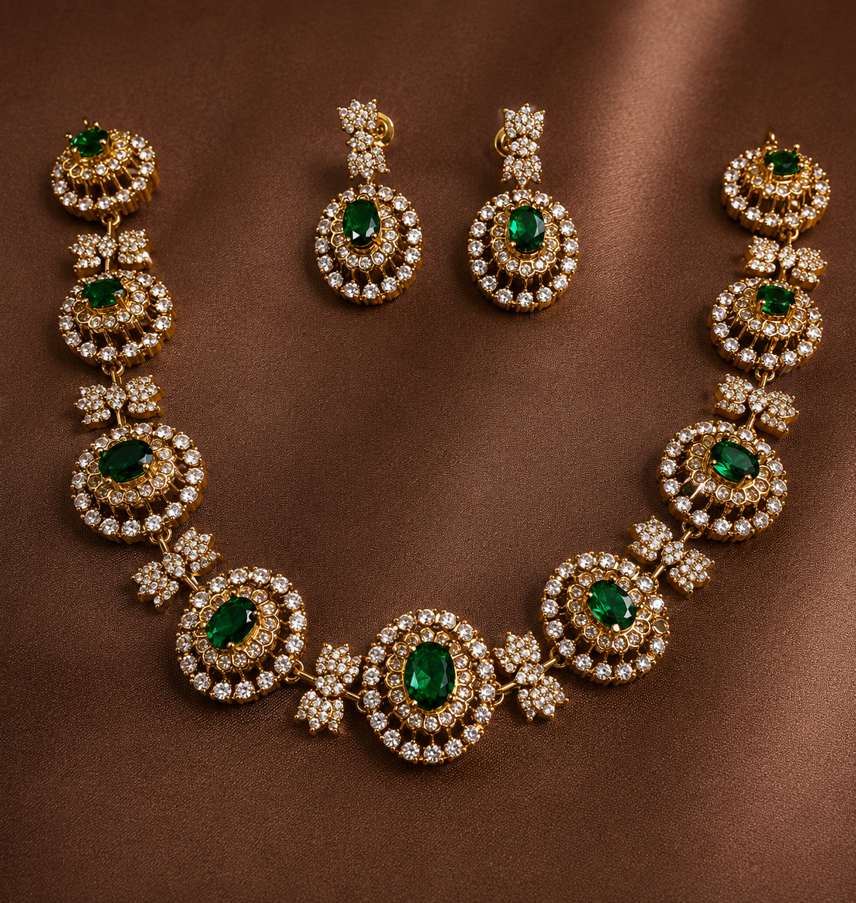 Harinika – Emerald Zircon Choker Necklace