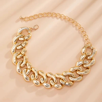 Gold Acrylic Linkchain Necklace