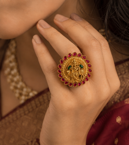 Gopala Jadau Kundan Statement Ring
