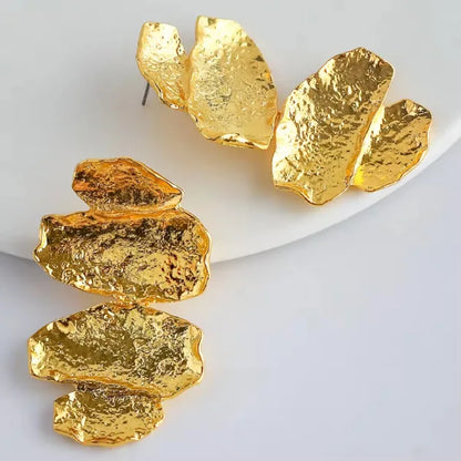 Gold Plated Abstract Artistry Drop Earrings
