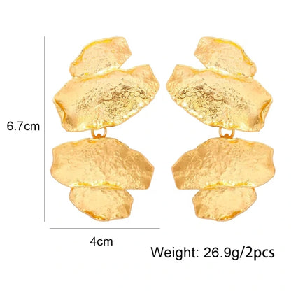 Gold Plated Abstract Artistry Drop Earrings
