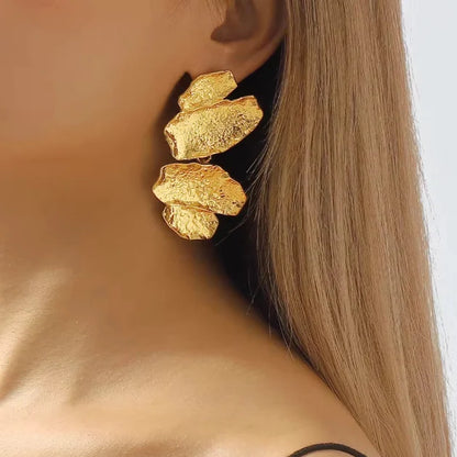 Gold Plated Abstract Artistry Drop Earrings