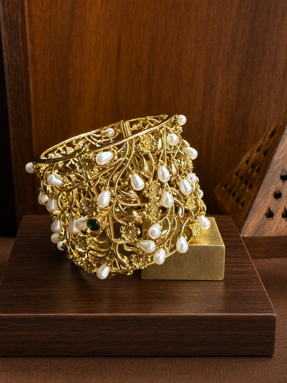 Mouktika Pearl Fringe Statement Cuff
