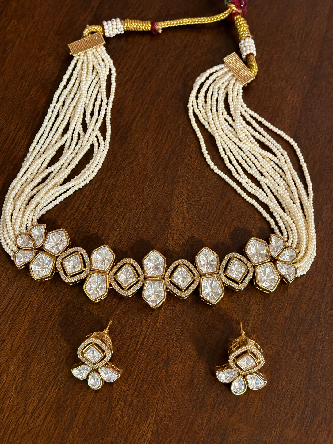Rupali – Real Moissanite Polki Choker Set