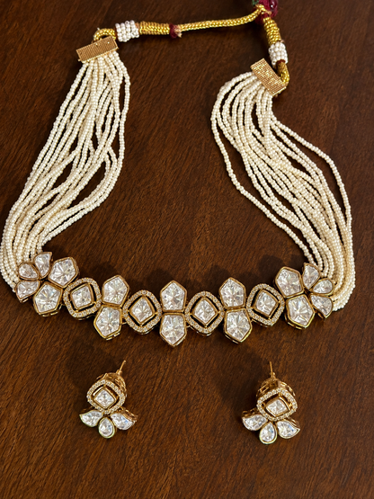 Rupali – Real Moissanite Polki Choker Set