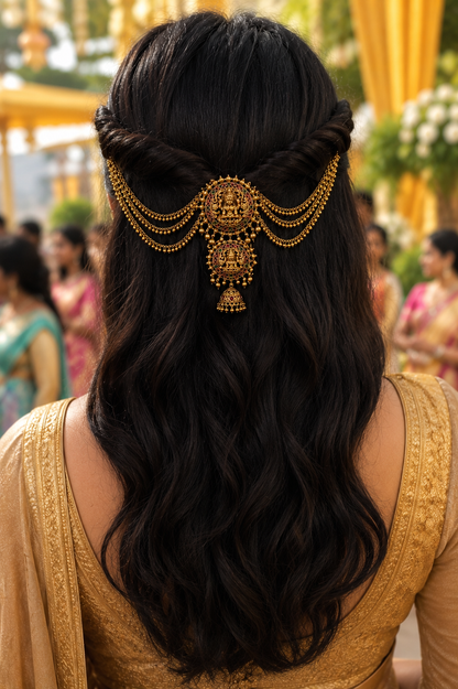 Mahalakshmi Keshabharana – Jadau Kundan Hair Accessory