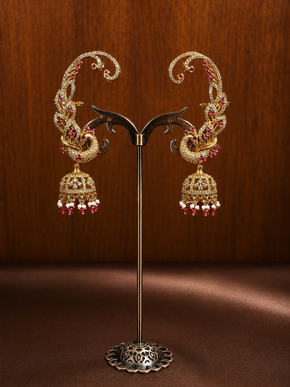 Mayuri Karnika – Ruby Zircon Ear Cuff Jhumka