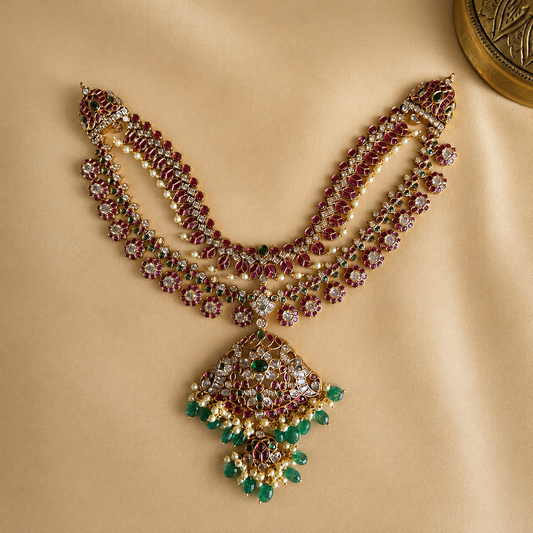 Mrunalini Dwimala – Original Jadau Kundan Two-Layer Necklace.