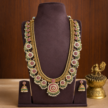 Rajamandala Bottu Mala – Original Jadau Kundan Long Haaram.