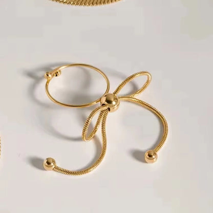 Bead Adorned Bow Ring