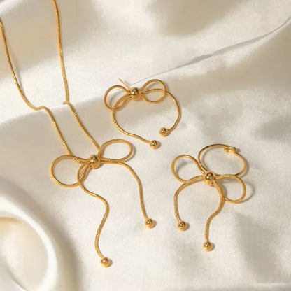 Bead Adorned Bow Ring