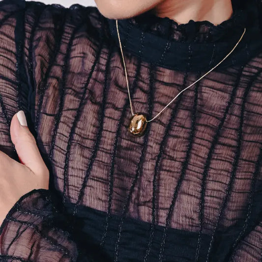 Luna Oval Charm with Chain