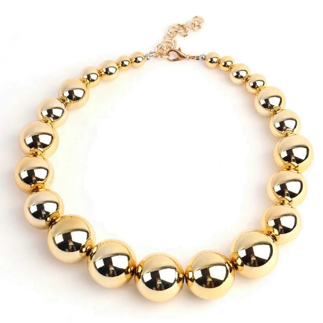 Statement Golden Globe Necklace