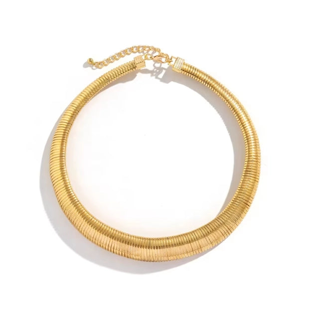 Bold Gold Plated Thick Chunky Necklace